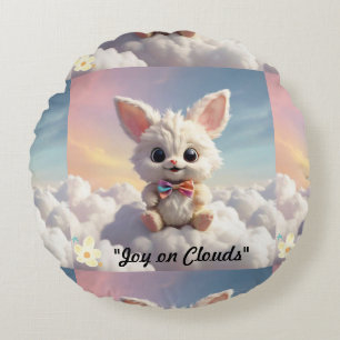 "Cloudy Whimsy Delight" Rond Kussen