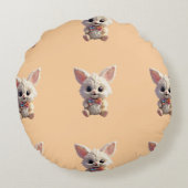 "Cloudy Whimsy Delight" Rond Kussen (Achterkant)