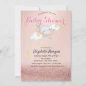 Clous Stars Planet Roos Gold Bokeh Baby shower Kaart (Voorkant)