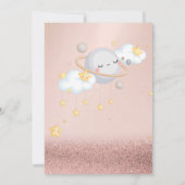 Clous Stars Planet Roos Gold Bokeh Baby shower Kaart (Achterkant)