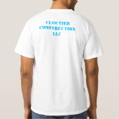 Cloutier Construction LLC Custom Logo T-Shirt (Achterkant)