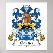 Cloutier Family Crest Poster (Voorkant)
