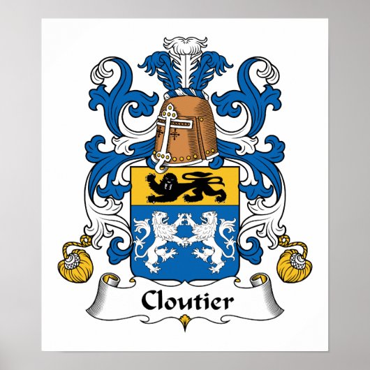 Cloutier Family Crest Poster (Voorkant)