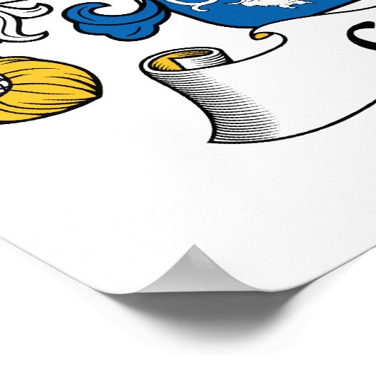 Cloutier Family Crest Poster (Hoek)