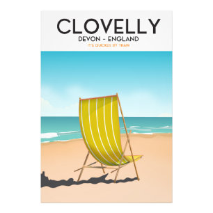 Clovelly, Devon vintage reizen treinstation poster