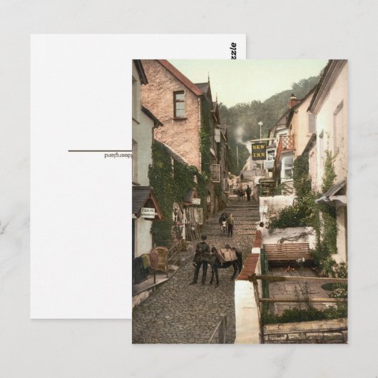 Clovelly, North Devon, England c.1895 Briefkaart (Voorkant / Achterkant)