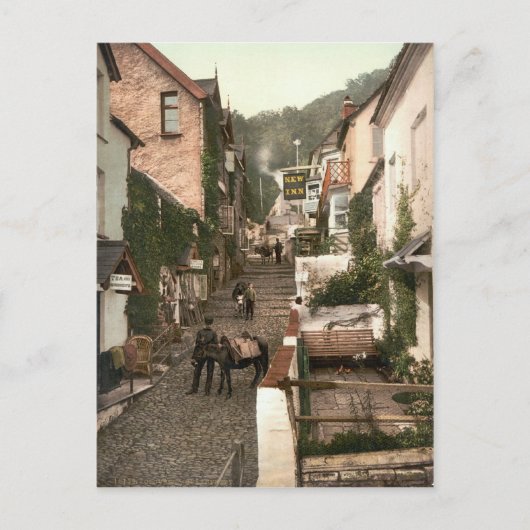 Clovelly, North Devon, England c.1895 Briefkaart (Voorkant)