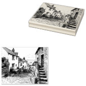 Clovelly Village Sketch, Devon Verenigd Koninkrijk Rubberstempel (Gestempeld)