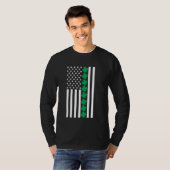 Clover American Flag Shamrock St Patricks Day Iris T-shirt (Voorkant volledig)