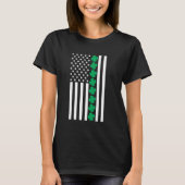 Clover American Flag Shamrock St Patricks Day Iris T-shirt (Voorkant)