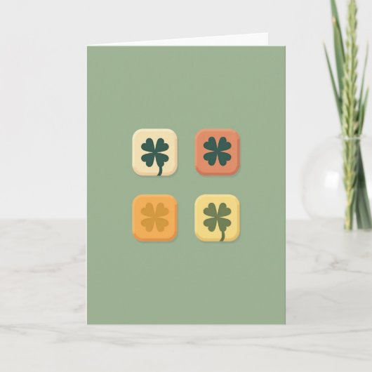 Clover Art Squares Vector Style Card Kaart (Voorkant)