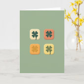 Clover Art Squares Vector Style Card Kaart (Gele Bloem)