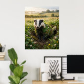 Clover Badger Meadow Luck Poster (Thuiskantoor)