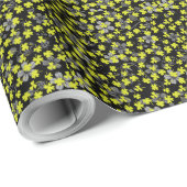 Clover-bladeren patroon 03.b Black BG Cadeaupapier (Rol Hoek)