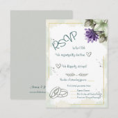 Clover Bloesem Aquarel Bloemen RSVP Kaartje (Voorkant / Achterkant)