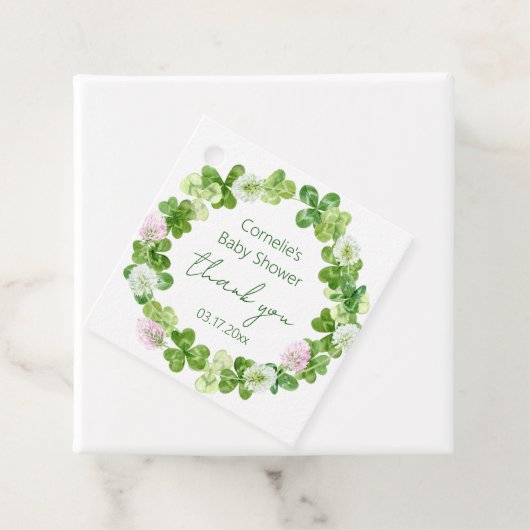 Clover Bloom Greenery Bedankt Bedankjes Labels (In situ)