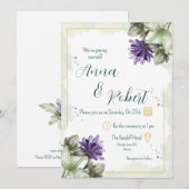 Clover Blossom Watercolor Bloemen Huwelijk Kaart (Voorkant / Achterkant)