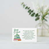 Clover Boekenstapel Breng Boeken Voor Baby Shower Informatiekaartje (Staand voorkant)
