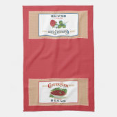 Clover Boerderij Label Keukenhanddoek (Verticaal)