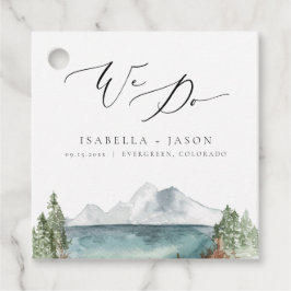 CLOVER Boho Rustic Mountain Lake Wedding Bedankjes Labels