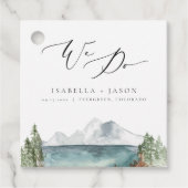 CLOVER Boho Rustic Mountain Lake Wedding Bedankjes Labels (Voorkant)