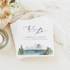 CLOVER Boho Rustic Mountain Lake Wedding Servet