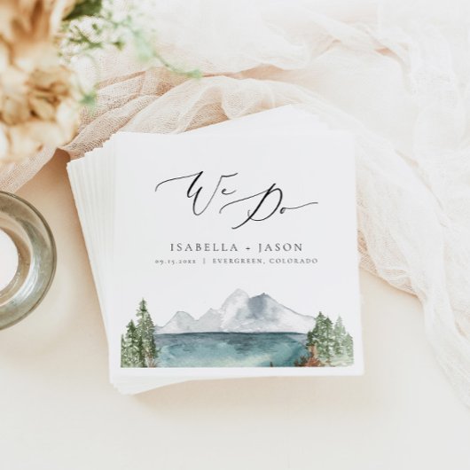 CLOVER Boho Rustic Mountain Lake Wedding Servet