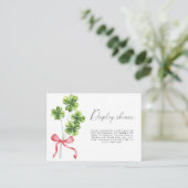Clover boog bruiloftsshower display douche informatiekaartje (Staand voorkant)