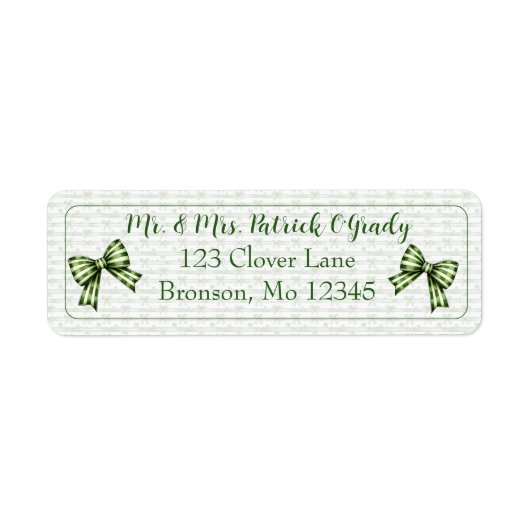 Clover & Bow St. Patrick’s Day  Etiket (Voorkant)