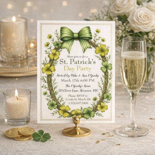 Clover & Bow St. Patrick’s Day Party Design Kaart