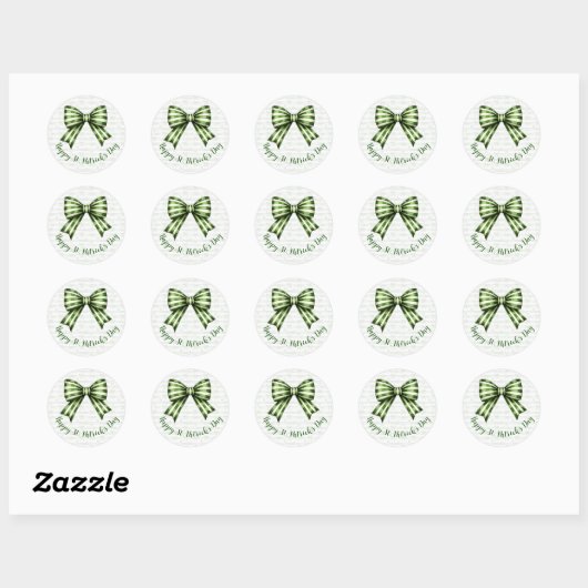 Clover & Bow St. Patrick’s Day Party Design Ronde Sticker (Vel)