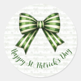 Clover & Bow St. Patrick's Day Feest Design Ronde Sticker