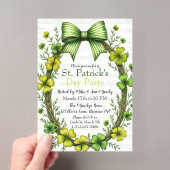 Clover & Bow St. Patrick's Day-feestdesign Acryl Uitnodigingen (Insitu (Draagbaar))
