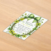 Clover & Bow St. Patrick's Day-feestdesign Acryl Uitnodigingen (Laagn)