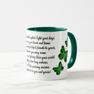 Clover Butterfly Irish Blessing Mok