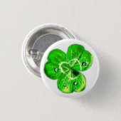 Clover-Button met dauwdruppels Ronde Button 3,2 Cm (Voorkant /achterkant)