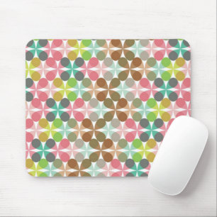Clover Chic Retro Mod Pastels Patroon Vector Kunst Muismat
