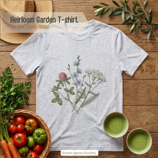 Clover Chicory Wilde Bloem Botanisch Tri-Blend Shirt