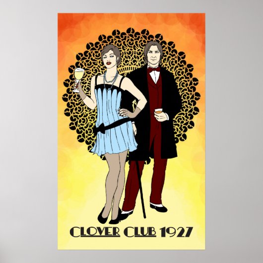 Clover Club -1920s Art Nouveau Poster (Voorkant)
