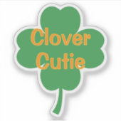 Clover Cutie 4-Bladige Klaver St. Patrick's Dag Sticker (Voorkant)