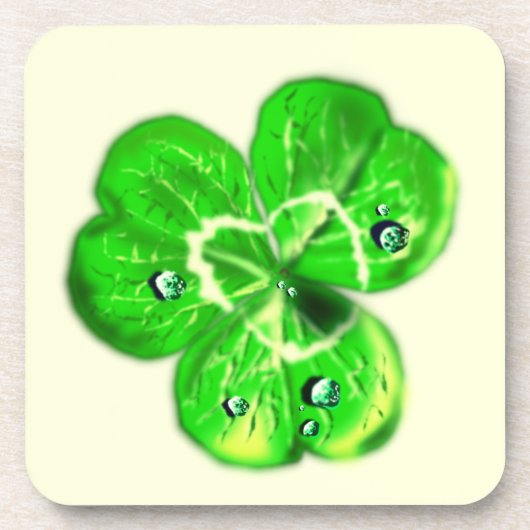 Clover Dew druppels Beverage Coaster Fresh Green Bier Onderzetter (Voorkant)