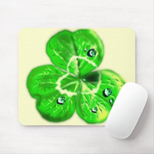 Clover Dew-druppels Muismat - Uw kleur (Met muis)