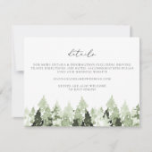 CLOVER Earthy Green Pine Tree Wedding — Kaart (Voorkant)