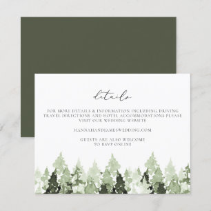 CLOVER Earthy Green Pine Tree Wedding — Kaart