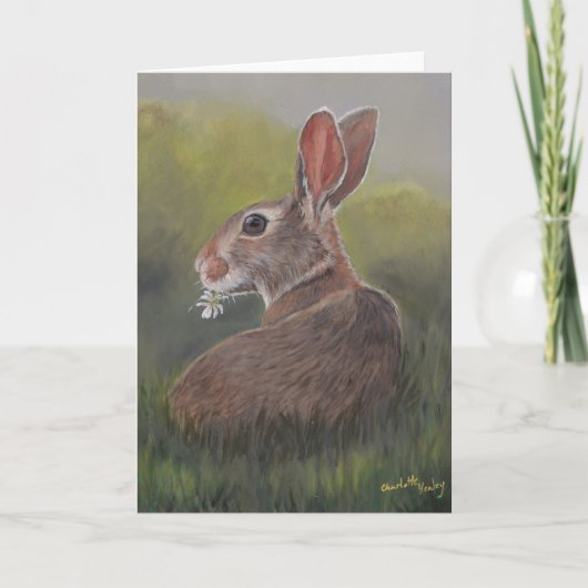 Clover Eater Bunny Rabbit Wenskaart Kaart (Voorkant)