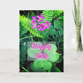 Clover Flowers St. Patricks Day Birthday Kaart (Voorkant)