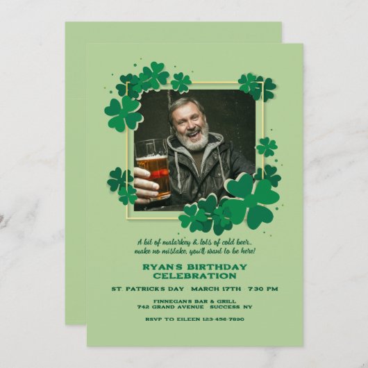 Clover Frame Photo Kaart (Voorkant / Achterkant)