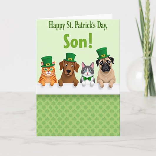 Clover Friends St Patricks Day Card Kaart (Voorkant)