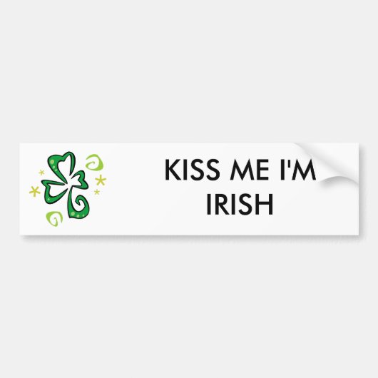 Clover Fun, KISS ME DAT IK IRISH BEN Bumpersticker (Voorkant)