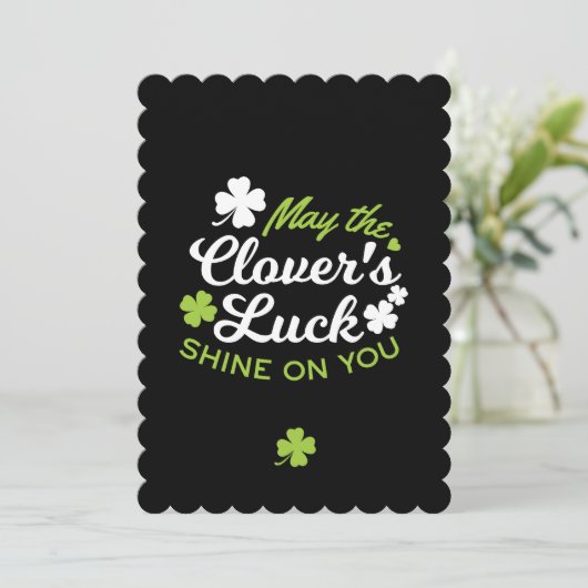 Clover Geluksbrenger: Moge de Clover's Geluk Schij Feestdagenkaart (Staand voorkant)